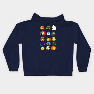 8bit parrots pattern Kids Hoodie